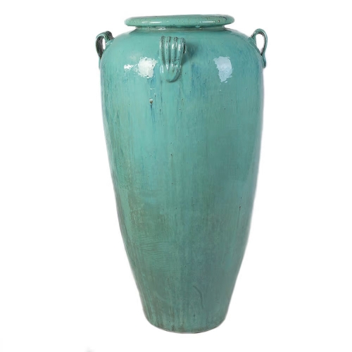 Vaso Vietnamita Cermica Importado Roma Grande Aqua D56cm x A116cm