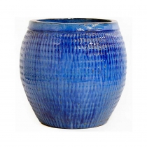 Vaso Vietnamita Cermica Importado Collar Pequeno Azul D50cm x A55cm