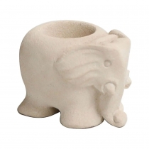 Castiçal Decorativo em Pedra Limestone Elefante Areia