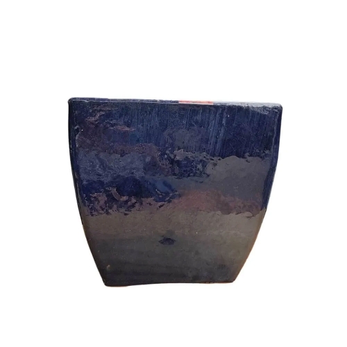 VASO CERMICA ESTILO VIETNAMITA QUADRADO AZUL GRANDE