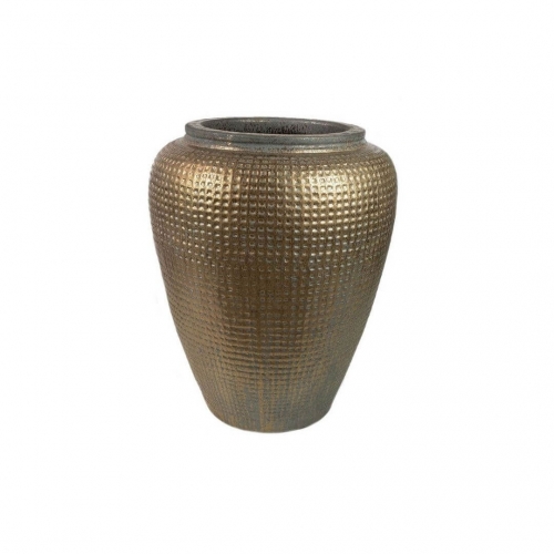 Vaso Vietnamita Cermica Importado Dimple Jar Bronze D70cm x A87cm
